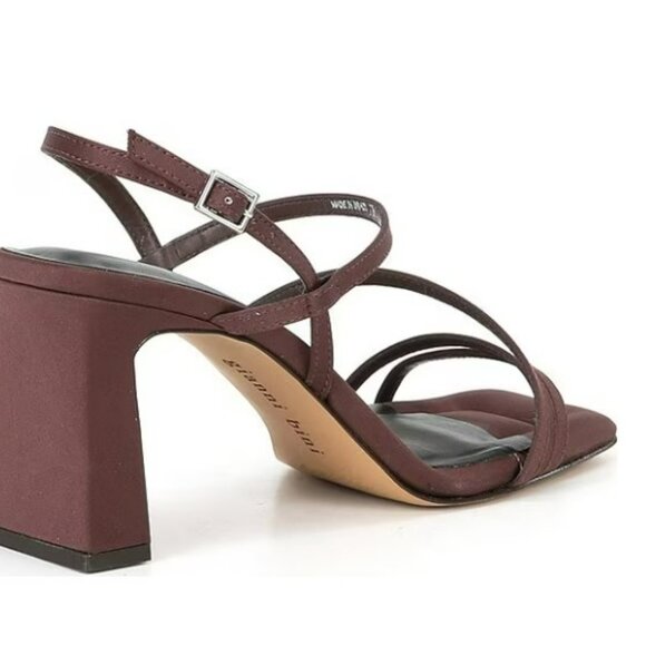 Gianni Bini Rosie Matte Satin Strappy Block Heel Sandals - Picture 3 of 5